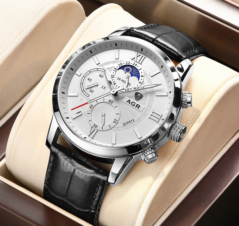 Elegantni Læder Quartz Sat