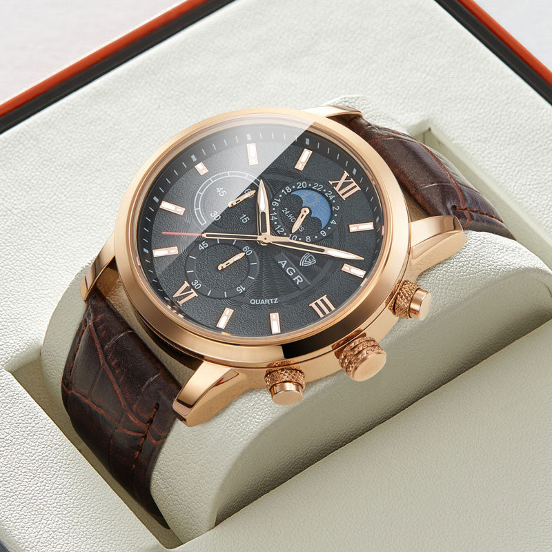 Elegantni Læder Quartz Sat