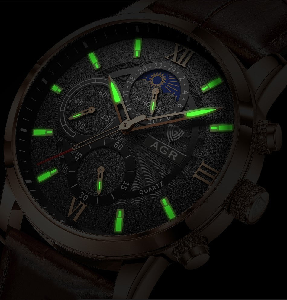 Elegantni Læder Quartz Sat