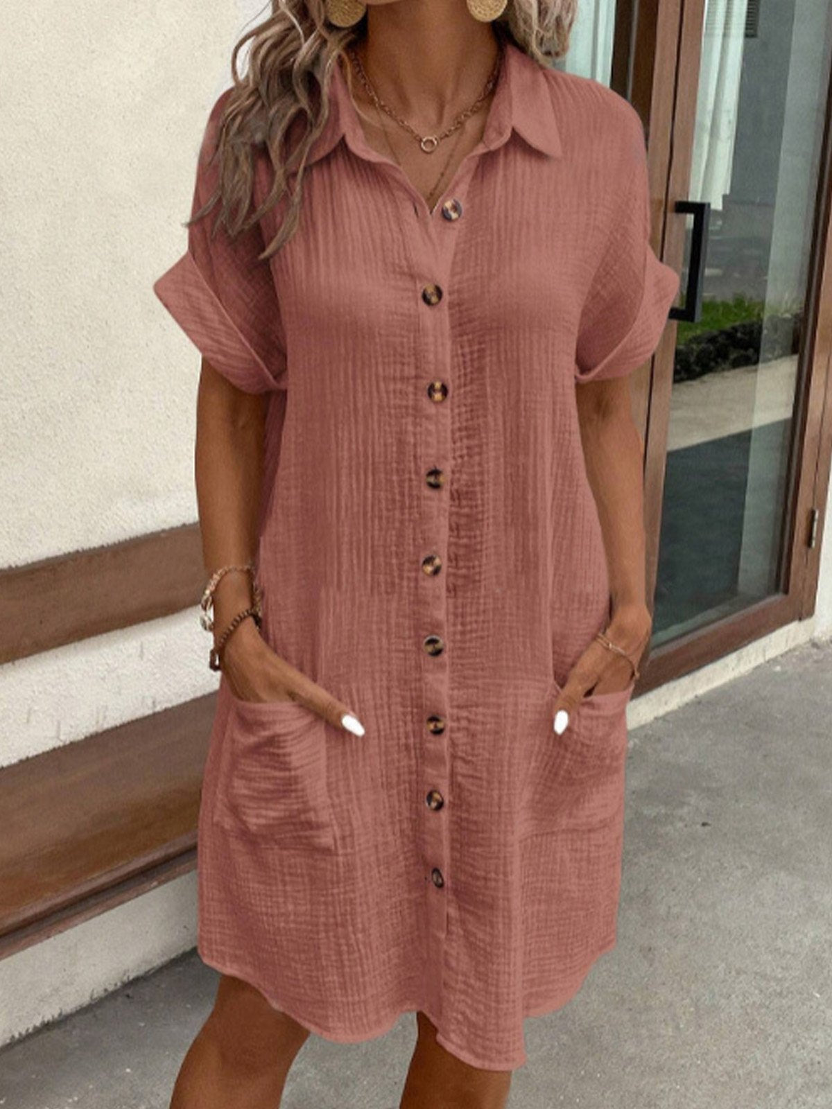 Renata™ - Preveliki Vezani Polo Haljina