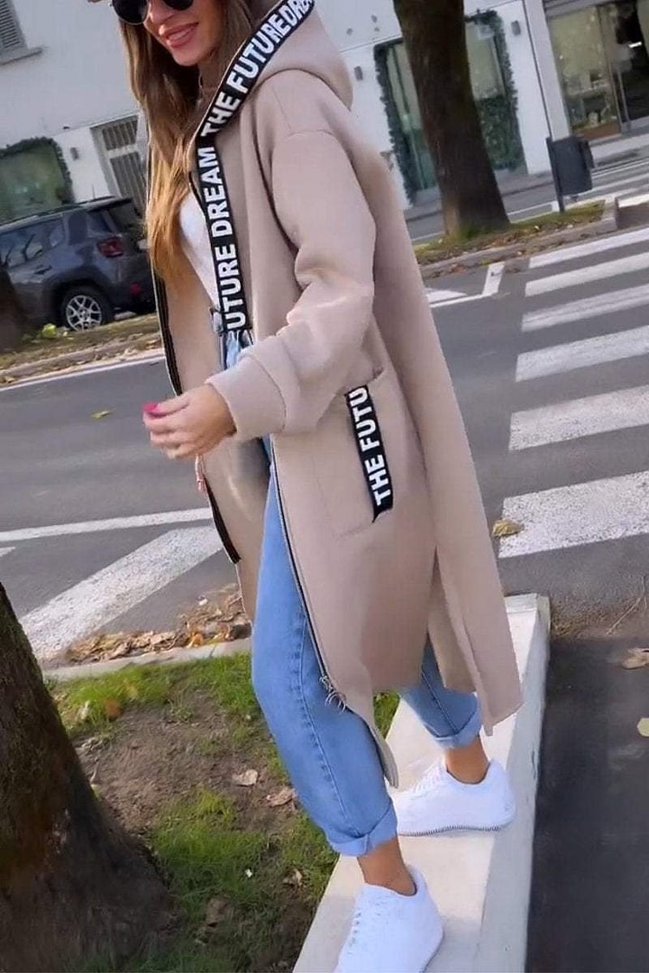 Elegantni dugi kaput s kapuljačom