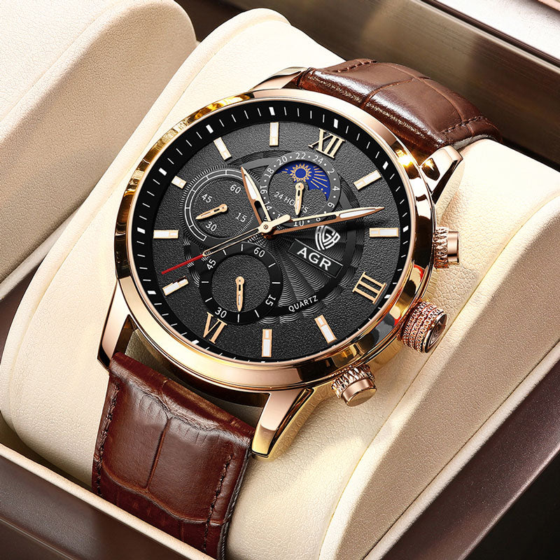 Elegantni Læder Quartz Sat