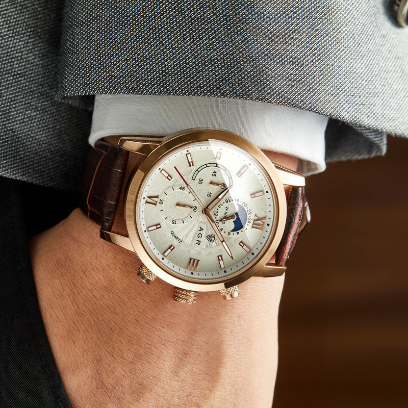Elegantni Læder Quartz Sat