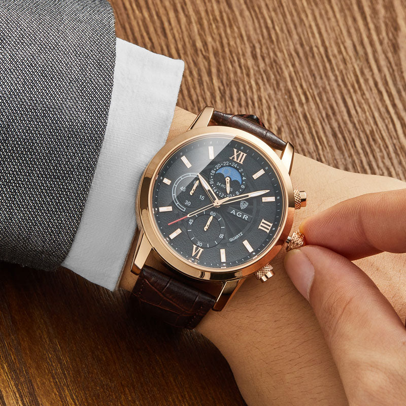Elegantni Læder Quartz Sat