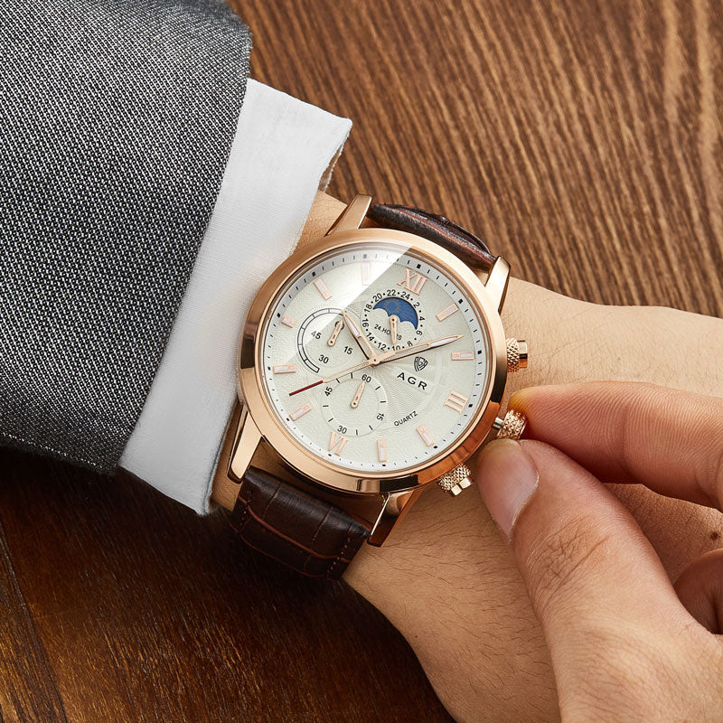 Elegantni Læder Quartz Sat