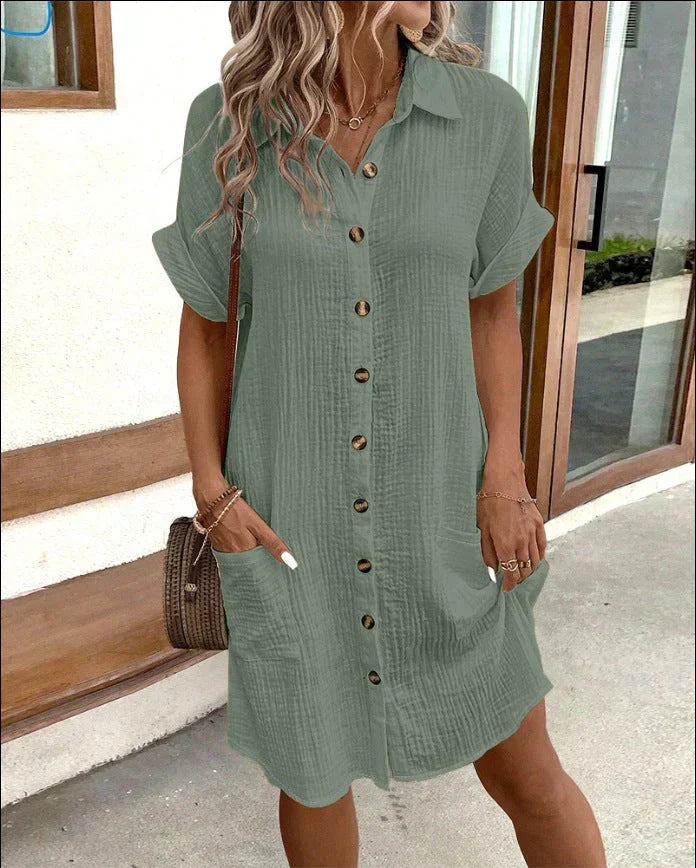 Renata™ - Preveliki Vezani Polo Haljina