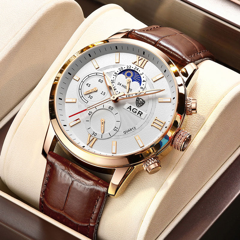 Elegantni Læder Quartz Sat