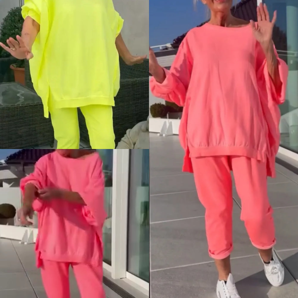 Tereza | Bezvremenski set s okruglim izrezom i hlačama